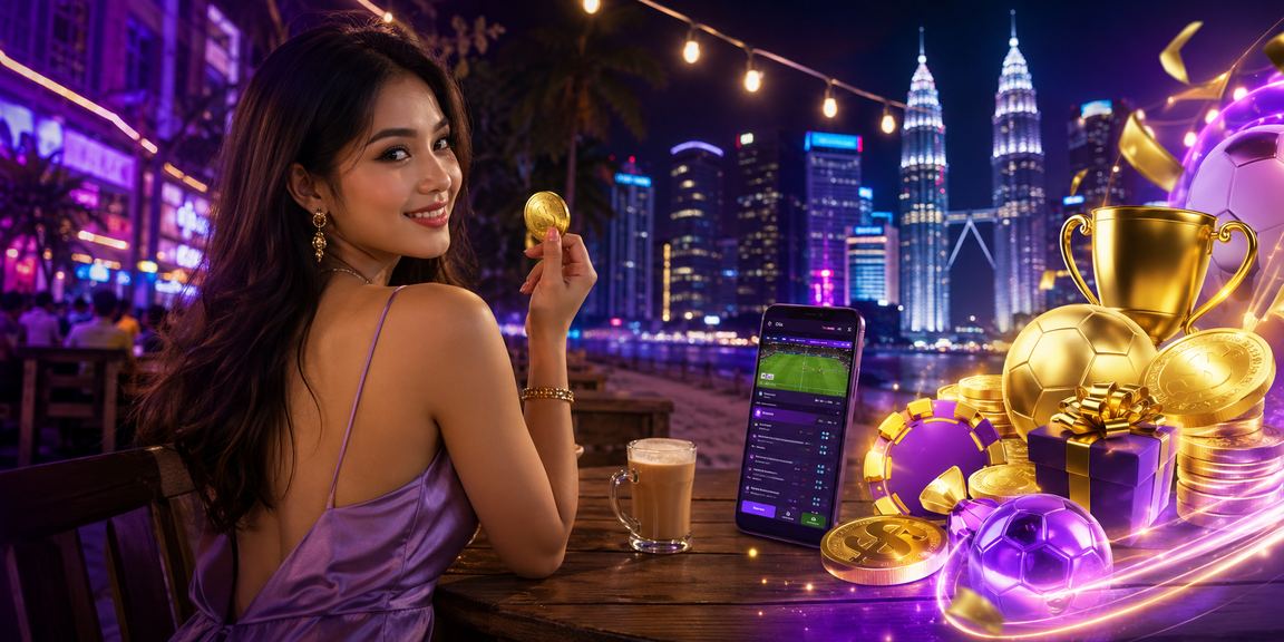 Pengguna Malaysia menyemak promosi taruhan sukan di Kuala Lumpur